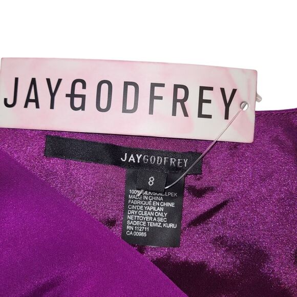 NEW Jay Godfrey Size 8 Silk Poncho-style Tunic Top / Dress Black & Purple Panel - Picture 2 of 7